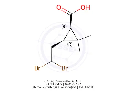 Chemical structure of (1R-cis)-Decamethrinic Acid