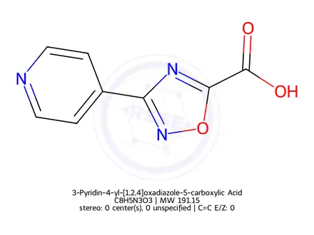 Chemical structure of 3-Pyridin-4-yl-[1,2,4]oxadiazole-5-carboxylic Acid