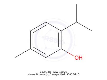 Chemical structure of Thymol