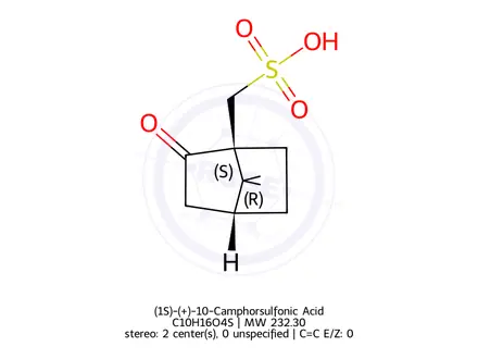 Chemical structure of D(+)-10-Camphorsulfonic acid