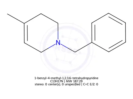 Chemical structure of 1-benzyl-4-methyl-1,2,3,6-tetrahydropyridine