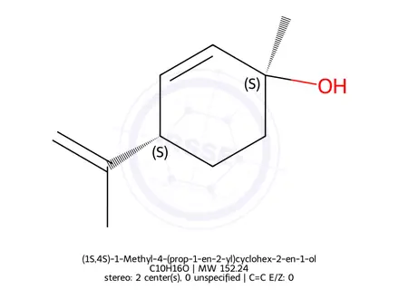 Chemical structure of (1S,4S)-1-Methyl-4-(prop-1-en-2-yl)cyclohex-2-en-1-ol