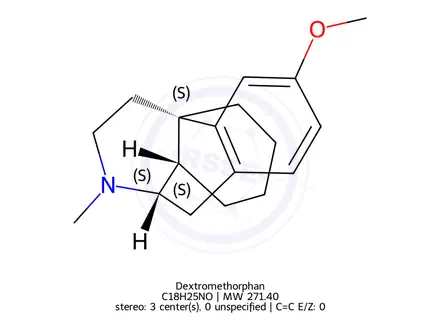 Chemical structure of Dextromethorphan