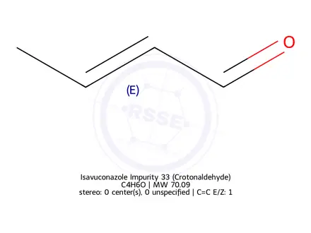 Chemical structure of Isavuconazole Impurity 33 (Crotonaldehyde)