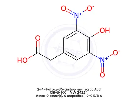 Chemical structure of 2-(4-Hydroxy-3,5-dinitrophenyl)acetic Acid