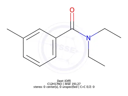 Chemical structure of Deet (Off)