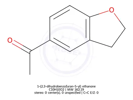 Chemical structure of 1-(2,3-dihydrobenzofuran-5-yl) ethanone
