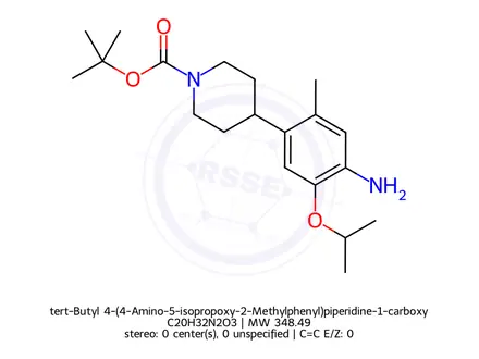 Chemical structure of tert-Butyl 4-(4-Amino-5-isopropoxy-2-Methylphenyl)piperidine-1-carboxylate