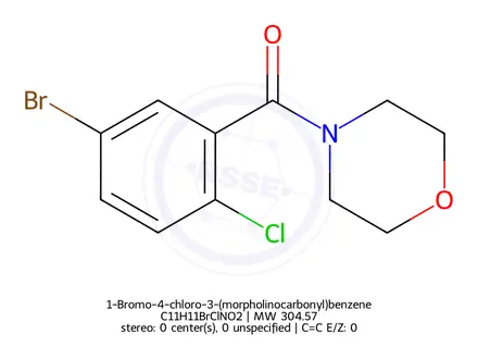 Chemical structure of 1-Bromo-4-chloro-3-(morpholinocarbonyl)benzene