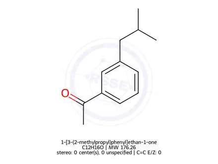 Chemical structure of 1-[3-(2-methylpropyl)phenyl]ethan-1-one