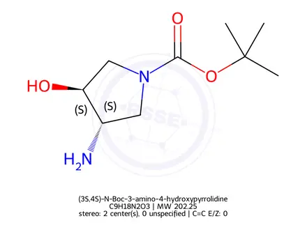 Chemical structure of (3S,4S)-N-Boc-3-amino-4-hydroxypyrrolidine