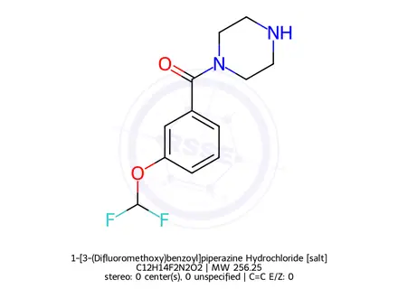 Chemical structure of 1-[3-(Difluoromethoxy)benzoyl]piperazine Hydrochloride
