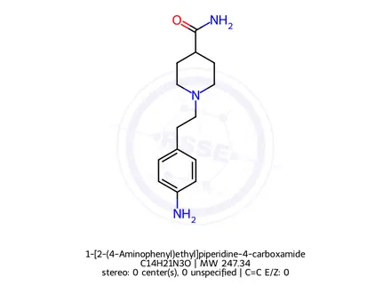 Chemical structure of 1-[2-(4-Aminophenyl)ethyl]piperidine-4-carboxamide