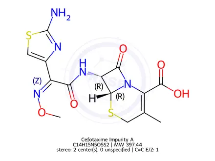 Chemical structure of Cefotaxime Impurity A
