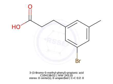Chemical structure of 3-(3-Bromo-5-methyl-phenyl)-propionic acid