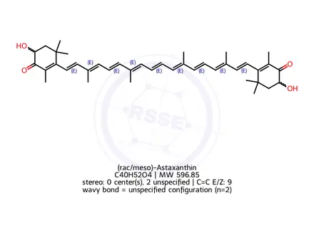 Chemical structure of (rac/meso)-Astaxanthin