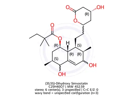 Chemical structure of (3S,5S)-Dihydroxy Simvastatin