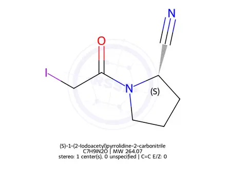 Chemical structure of (S)-1-(2-Iodoacetyl)pyrrolidine-2-carbonitrile