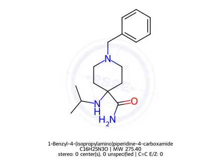 Chemical structure of 1-Benzyl-4-(isopropylamino)piperidine-4-carboxamide