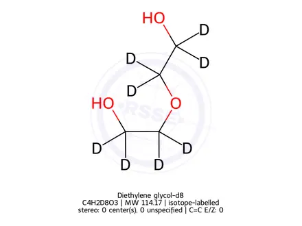 Chemical structure of Diethylene glycol-d8