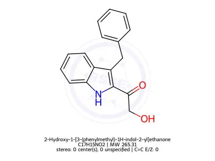 Chemical structure of 2-Hydroxy-1-[3-(phenylmethyl)-1H-indol-2-yl]ethanone