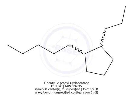 Chemical structure of 1-pentyl-2-propyl-Cyclopentane