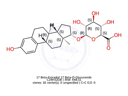 Chemical structure of 17 Beta-Estradiol 17 Beta-D-Glucuronide