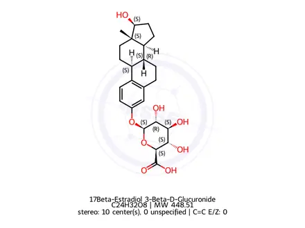 Chemical structure of 17Beta-Estradiol 3-Beta-D-Glucuronide
