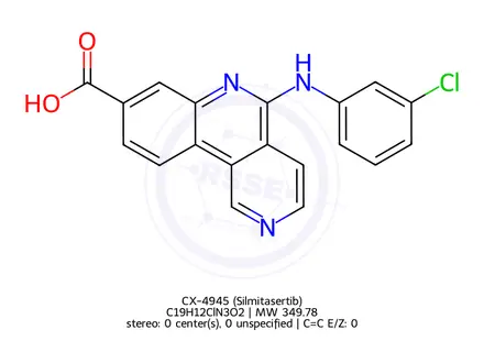 Chemical structure of CX-4945 (Silmitasertib)