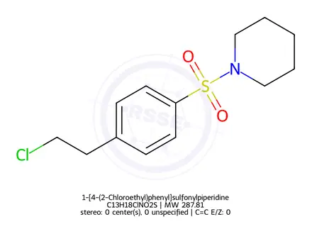 Chemical structure of 1-[4-(2-Chloroethyl)phenyl]sulfonylpiperidine