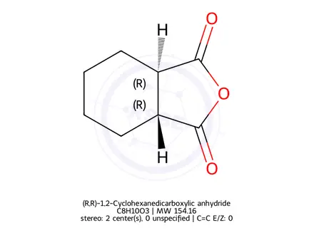Chemical structure of (R,R)-1,2-Cyclohexanedicarboxylic anhydride