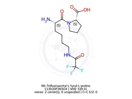 Chemical structure of N6-Trifluoroacetyl-L-lysyl-L-proline (BSC)