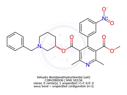 Chemical structure of Dehydro Benidipine(Hydrochloride)