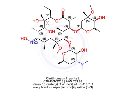 Chemical structure of Clarithromycin Impurity L