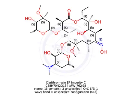 Chemical structure of Clarithromycin EP Impurity C