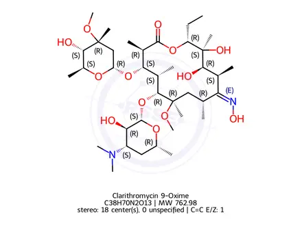 Chemical structure of Clarithromycin 9-Oxime