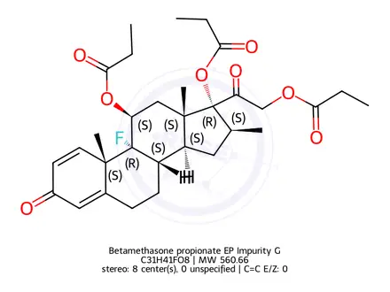 Chemical structure of Betamethasone propionate EP Impurity G