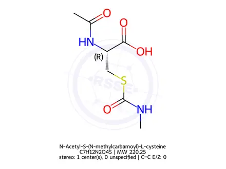 Chemical structure of N-Acetyl-S-(N-methylcarbamoyl)-L-cysteine