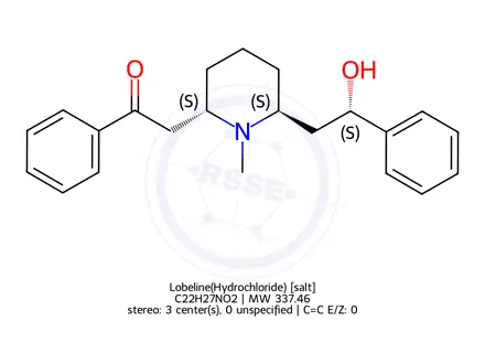 Chemical structure of Lobeline(Hydrochloride)