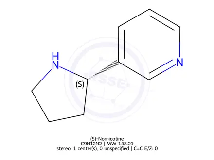 Chemical structure of (S)-Nornicotine