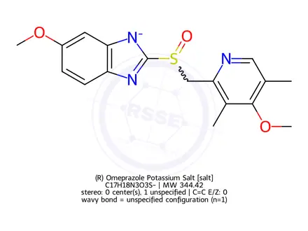 Chemical structure of (R) Omeprazole Potassium Salt