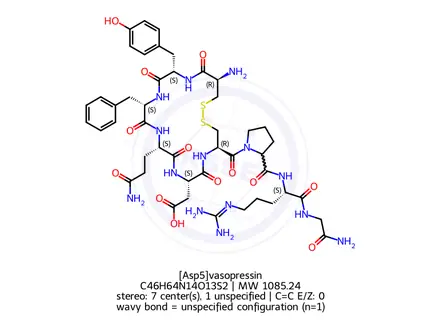 Chemical structure of [Asp5]vasopressin