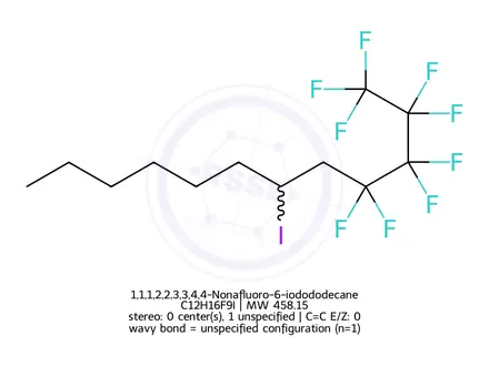 Chemical structure of 1,1,1,2,2,3,3,4,4-Nonafluoro-6-iodododecane