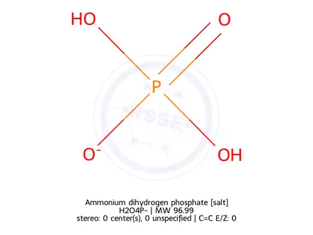 Chemical structure of Ammonium dihydrogen phosphate