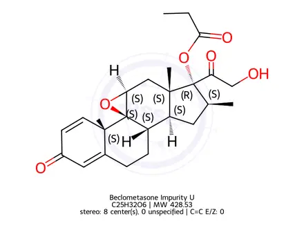Chemical structure of Beclometasone Impurity U