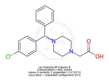 Chemical structure of rac-Cetirizine EP Impurity B