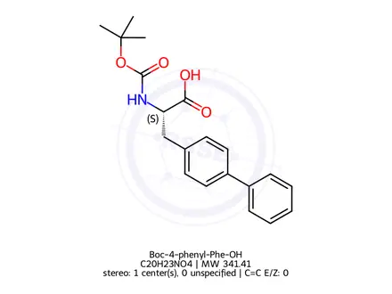 Chemical structure of Boc-4-phenyl-Phe-OH