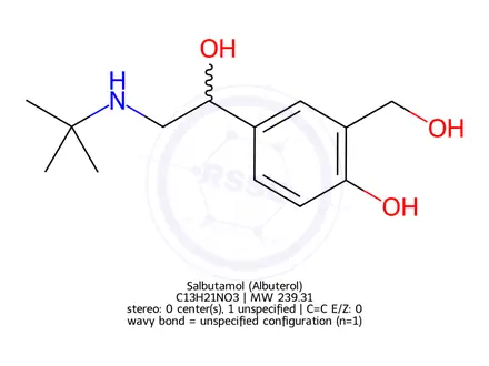 Chemical structure of Albuterol