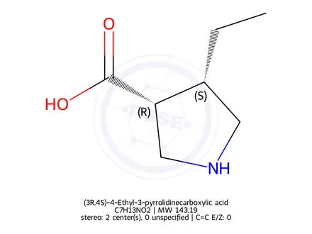 Chemical structure of (3R,4S)-4-Ethyl-3-pyrrolidinecarboxylic acid