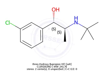 Chemical structure of threo-Hydroxy Bupropion HCl